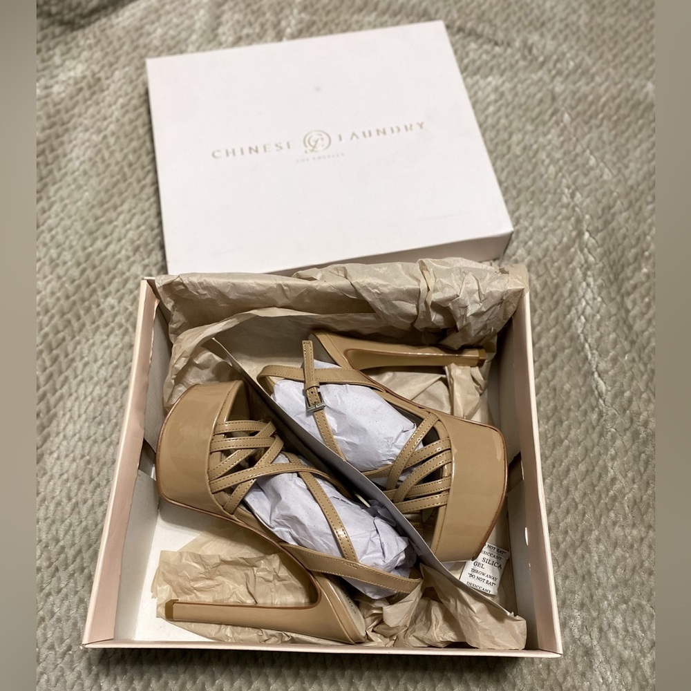 Chinese Laundry Strappy Nude Sandals | NEW in Box Pageant/Competition Heels Sz 5